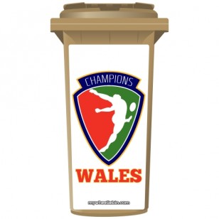 Wales Rugby Champions Shield Wheelie Bin Sticker Panel